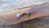 Blue Fire Opal Floating Rainbow IP Surgical Steel Belly Ring 14G (1.6mm) VCH Piercing Minimalist Petite