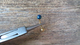 Navy-Blue Green Floating Gold IP Fire Opal Surgical Steel Belly Ring 14G (1.6mm) VCH Piercing Minimalist Petite