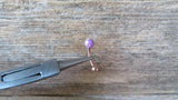 Lavender Floating Rose Gold IP Fire Opal Surgical Steel Belly Ring 14G (1.6mm) VCH Piercing Minimalist Petite