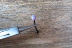 Lavender Floating Black IP Fire Opal Surgical Steel Belly Ring 14G (1.6mm) VCH Piercing Minimalist Petite