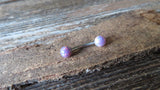 Floating Lavender Fire Opal Surgical Steel Belly Ring 14G (1.6mm) VCH Piercing Minimalist Petite Custom Lengths