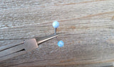 Floating Light Blue Fire Opal Surgical Steel Belly Ring 14G (1.6mm) VCH Piercing Minimalist Petite Custom Lengths