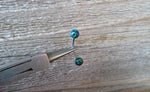 Floating Navy-Blue Green Fire Opal Surgical Steel Belly Ring 14G (1.6mm) VCH Piercing Minimalist Petite Custom Lengths