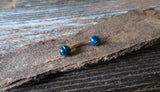 Navy-Blue Green Floating Minimalist Gold IP Fire Opal Surgical Steel Belly Ring 14G (1.6mm) VCH Piercing Petite