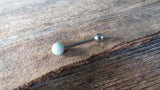 Custom Lengths Green Amazonite Natural Stone Barbell Tongue Ring 14g (1.6mm) Piercing