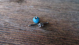 Custom Lengths Turquoise Howlite Natural Stone Barbell Tongue Ring 14g (1.6mm) Piercing