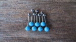 Custom Lengths Turquoise Howlite Natural Stone Barbell Tongue Ring 14g (1.6mm) Piercing