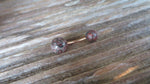 Rose Gold Leopard Skin Jasper Natural Stone Belly Ring 14G (1.6mm) VCH Piercing 8mm 10mm 11mm 12mm Lengths