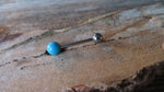 Custom Lengths Turquoise Howlite Natural Stone Barbell Tongue Ring 14g (1.6mm) Piercing