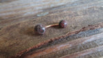 Rose Gold Leopard Skin Jasper Natural Stone Belly Ring 14G (1.6mm) VCH Piercing 8mm 10mm 11mm 12mm Lengths