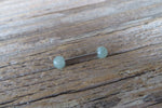 Green Aventurine Natural 5mm Stone Barbell Nipple Ring Tongue Ring 14g (1.6mm) Piercing