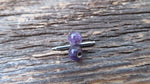 Minimalist Surgical Steel Amethyst Natural 5mm Stone Barbell Nipple Rings Industrial 14G (1.6mm) Piercing