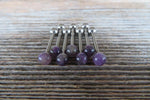 Titanium Ti6Al4V ELI Implant Grade Minimalist Amethyst Natural 5mm Stone Barbell Tongue Ring 14g (1.6mm) Piercing