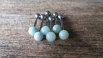 Custom Lengths Green Amazonite Natural Stone Barbell Tongue Ring 14g (1.6mm) Piercing