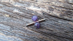 Rose Gold Titanium Ion Plated 5mm Amethyst Natural Stone Barbell Nipple Ring Tongue Ring 14g (1.6mm) Piercing