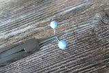 Custom Lengths Light Blue 5mm and 6mm Double Opals Belly Ring Christina VCH 14G (1.6mm) Piercing Opal Belly Ring Hood Piercing