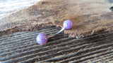 Custom Lengths Lavender Purple 5mm and 6mm Double Opals Belly Ring Christina VCH 14G (1.6mm) Piercing Opal Belly Ring Hood Piercing