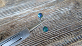 Custom Lengths Navy Blue Green 5mm and 6mm Double Opals Belly Ring Christina VCH 14G (1.6mm) Piercing Opal Belly Ring Hood Piercing