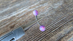 Custom Lengths Lavender Purple 5mm and 6mm Double Opals Belly Ring Christina VCH 14G (1.6mm) Piercing Opal Belly Ring Hood Piercing