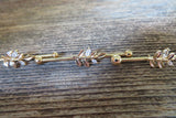 Gold IP Vine CZ Industrial Surgical Steel Barbell Piercing 14G (1.6mm) 32mm 35mm 38mm