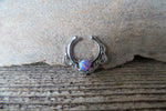 Blue Fire Opal Silver IP Faux Fake Septum Non Piercing