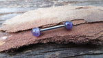 Minimalist Surgical Steel Amethyst Natural 5mm Stone Barbell Nipple Rings Industrial 14G (1.6mm) Piercing