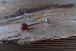 Red Jasper Natural Stone 14G Surgical Steel or Titanium Ti6Al4V ELI Implant Grade Tongue Ring