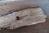 Red Tiger Eye Natural Stone 14G Surgical Steel or Titanium Ti6Al4V ELI Implant Grade Tongue Ring