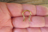 Gold IP Set of Two 100% Surgical Steel Septum Retainers 16G 14G 12G 10G Lot of 2 Pair of 2 Septum Retainers