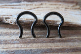 Black Set of Two 100% Surgical Steel Septum Retainers 16G 14G 12G 10G Lot of 2 Pair of 2 Septum Retainers