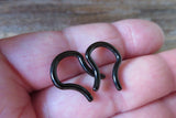 Black Set of Two 100% Surgical Steel Septum Retainers 16G 14G 12G 10G Lot of 2 Pair of 2 Septum Retainers