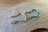 Green & Silver Set of Two 100% Surgical Steel Septum Retainers 16G 14G Lot of 2 Pair of 2 Septum Retainers