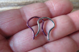 Purple & Silver Set of Two 100% Surgical Steel Septum Retainers 16G 14G Lot of 2 Pair of 2 Septum Retainers