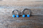 Blue Opal 6G 8G 10G 12G 14G Horseshoe Septum 100% Surgical Steel Externally Threaded Piercing 10G (2.5mm) 12G (2.0mm) 14G (1.6mm)