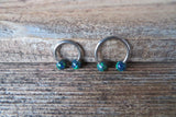 Navy-Blue Green Opal 6G 8G 10G 12G 14G Horseshoe Septum 100% Surgical Steel Externally Threaded Piercing 10G (2.5mm) 12G (2.0mm) 14G (1.6mm)