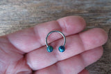 Navy-Blue Green Opal 6G 8G 10G 12G 14G Horseshoe Septum 100% Surgical Steel Externally Threaded Piercing 10G (2.5mm) 12G (2.0mm) 14G (1.6mm)