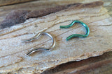 Green & Silver Set of Two 100% Surgical Steel Septum Retainers 16G 14G Lot of 2 Pair of 2 Septum Retainers