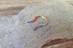 Rainbow & Silver Set of Two 100% Surgical Steel Septum Retainers 16G 14G Lot of 2 Pair of 2 Septum Retainers