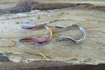 Rainbow & Silver Set of Two 100% Surgical Steel Septum Retainers 16G 14G Lot of 2 Pair of 2 Septum Retainers