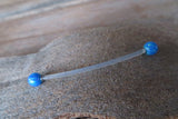 Blue Opal Stone Pregnancy Bio-flex Biolex Retainer Piercing Belly Ring