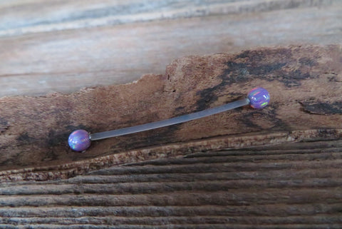 Lavender Purple Opal Stone Pregnancy Bio-flex Biolex Bioplast Retainer Piercing Belly Ring