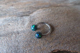 Navy-Blue Green Opal 6G 8G 10G 12G 14G Horseshoe Septum 100% Surgical Steel Externally Threaded Piercing 10G (2.5mm) 12G (2.0mm) 14G (1.6mm)