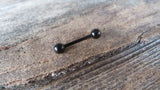 14G Black Ion Plated Basic Barbell Surgical Steel Barbell Nipple Ring Tongue Ring Bridge 14G (1.6mm) Piercing