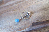 Light Blue Opal Vertical Hood Piercing 14G 12G 10G Slave Ring VCH Curved Barbell Jewelry 14G (1.6mm) 12G (2.0mm) 10G (2.5mm) VCH Belly Ring