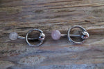 Vertical Hood Piercing Rose Quartz 14G 12G 10G Slave Ring VCH Curved Barbell Jewelry 14G (1.6mm) 12G (2.0mm) 10G (2.5mm) VCH Belly Ring
