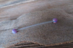 Lavender Purple Opal Stone Pregnancy Bio-flex Biolex Bioplast Retainer Piercing Belly Ring