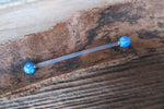 Navy-Blue Green Opal Stone Pregnancy Bio-flex Biolex Retainer Piercing Belly Ring