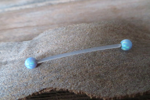 Light Baby Blue Opal Stone Pregnancy Bio-flex Biolex Bioplast Retainer Piercing Belly Ring