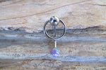 Blue Opal Vertical Hood Piercing 14G 12G 10G Slave Ring VCH Curved Barbell Jewelry 14G (1.6mm) 12G (2.0mm) 10G (2.5mm) VCH Belly Ring