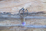 Opal Vertical Hood Piercing Violet 14G 12G 10G Slave Ring VCH Curved Barbell Jewelry 14G (1.6mm) 12G (2.0mm) 10G (2.5mm) VCH Belly Ring